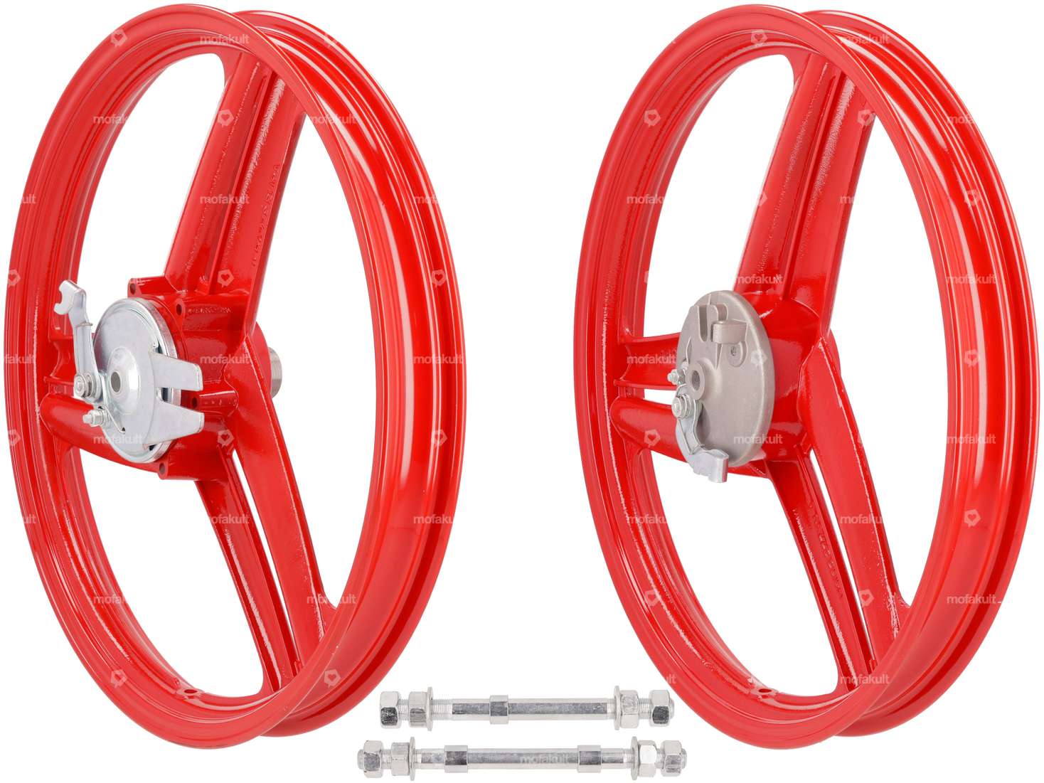 Wheel set 17" cast red (3/6 spokes) | Peugeot 103 Carousel Image 1