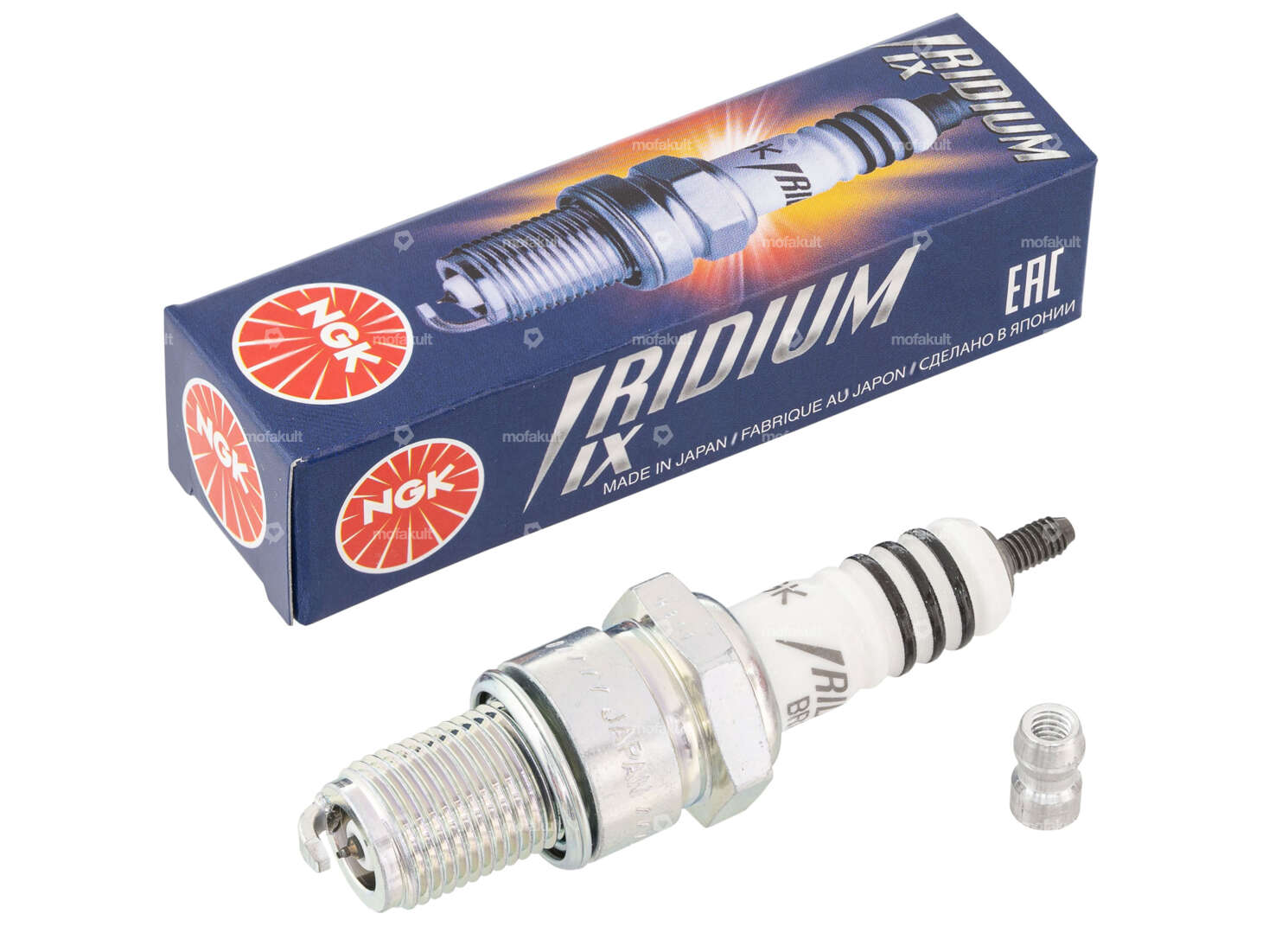 NGK BR9EIX Spark plug long thread suppressed Iridium Carousel Image 1