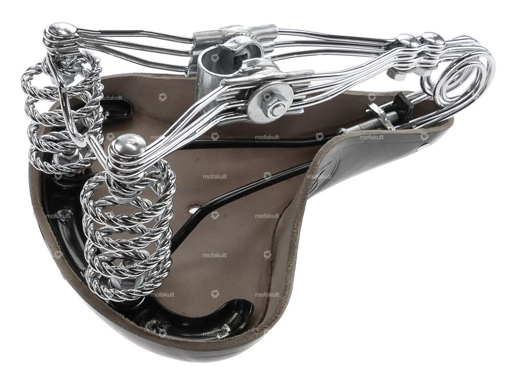 Tabor saddle leather barrel spring turned black Carousel Image 6