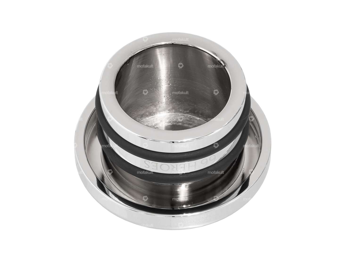 66HEROES Tank cap aluminum round chrome | Piaggio SI Carousel Image 2