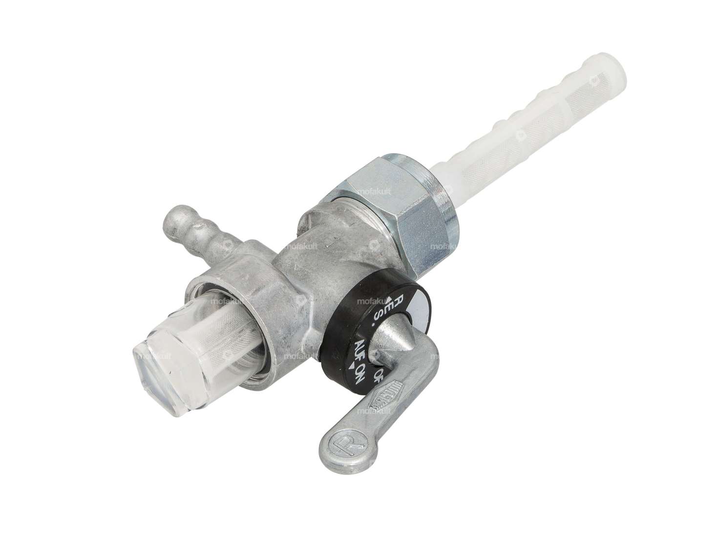 Karcoma fuel tap M16x1 full cast iron 90° to the rear with filter chamber Carousel Image 2