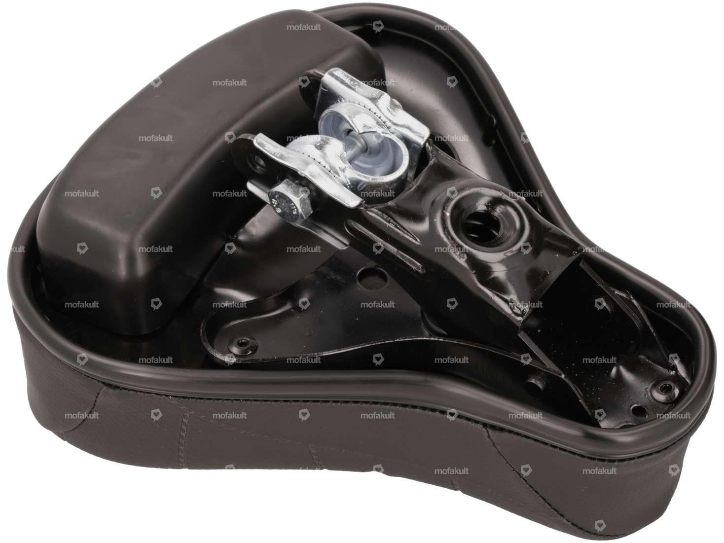 Suspension saddle "PUCH" low with toolbox black (1A quality) Carousel Image 3