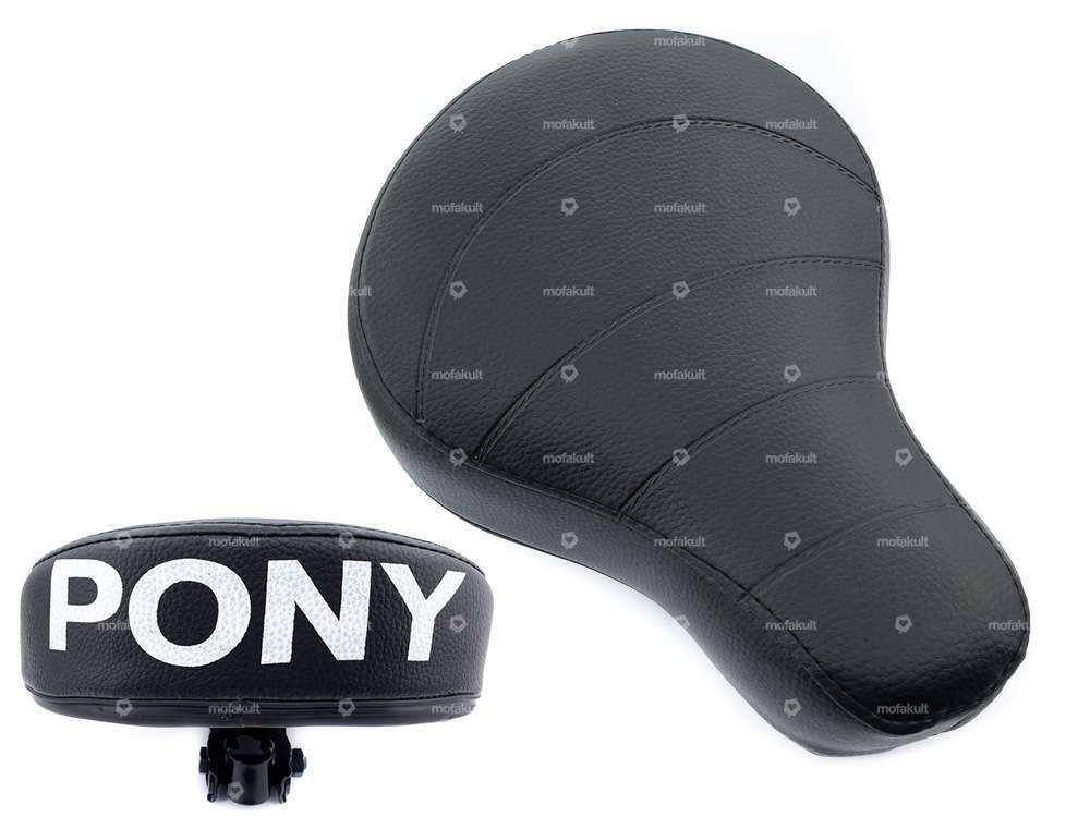 Saddle "PONY" lettering low black Carousel Image 1