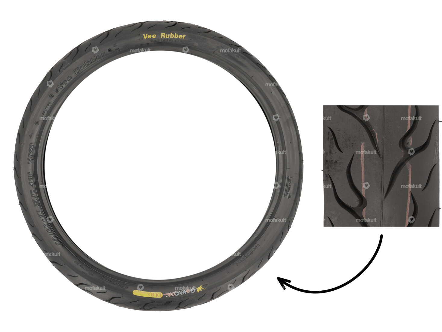 VeeRubber 80/80 x 17" VRM360 (V360) GEKKO STAR semi-slick tires Carousel Image 1