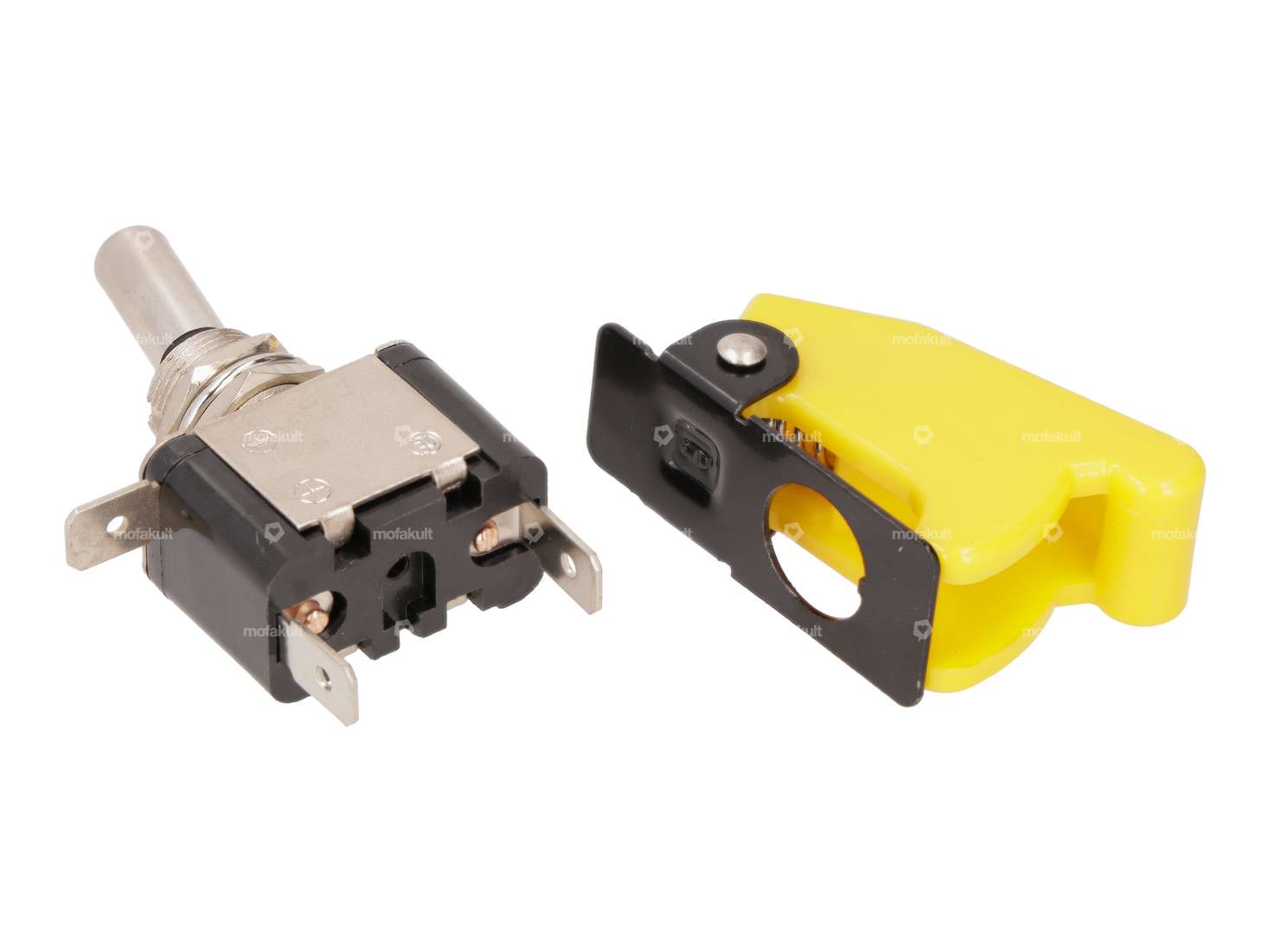 Toggle switch yellow Safety cap & LED Carousel Image 2
