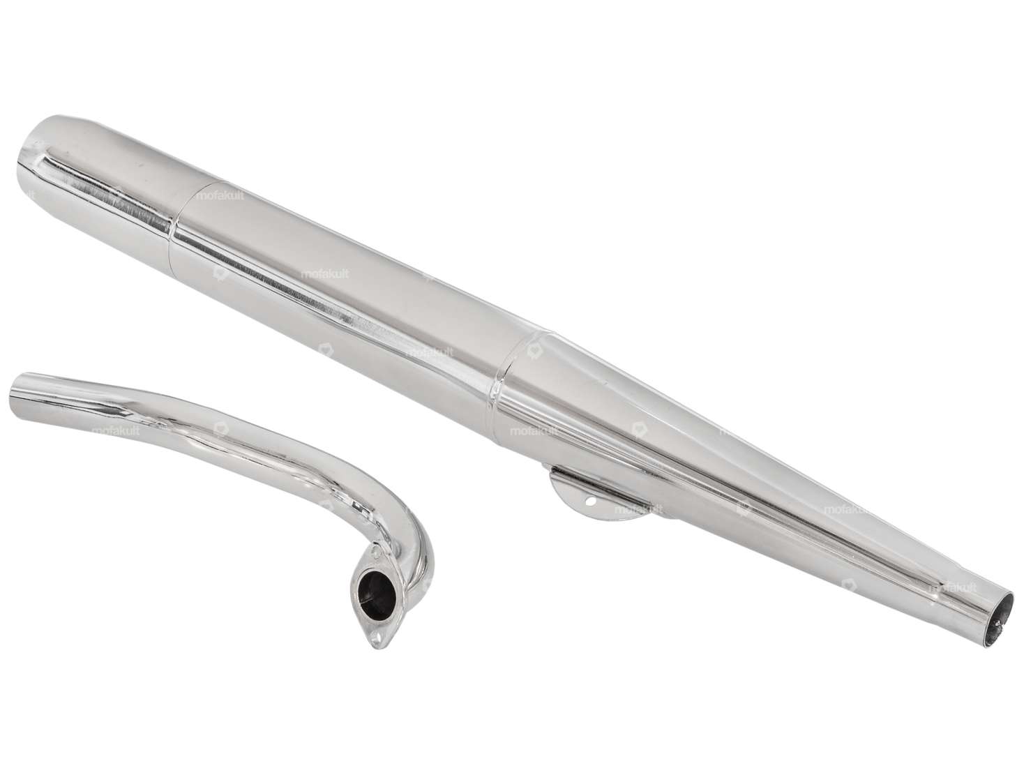 Exhaust cigar 28 mm chrome | Puch Maxi S, N / X30 NS, NL Carousel Image 3