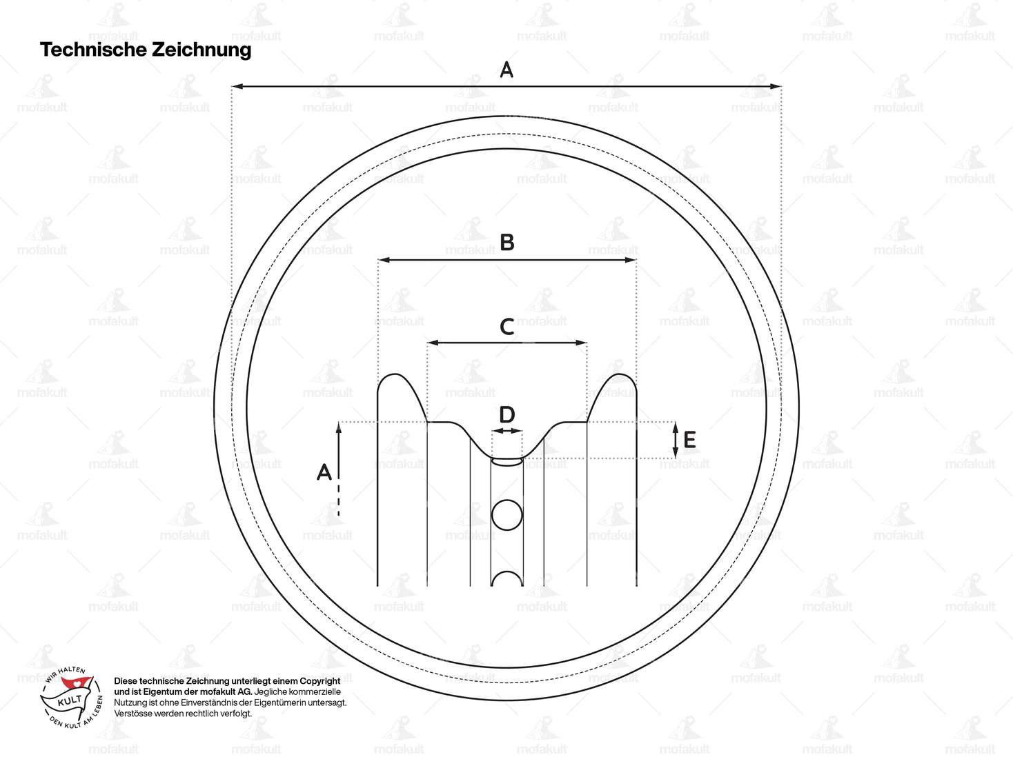 Rim ring 1.40 x 17" (50 mm) black Carousel Image 4