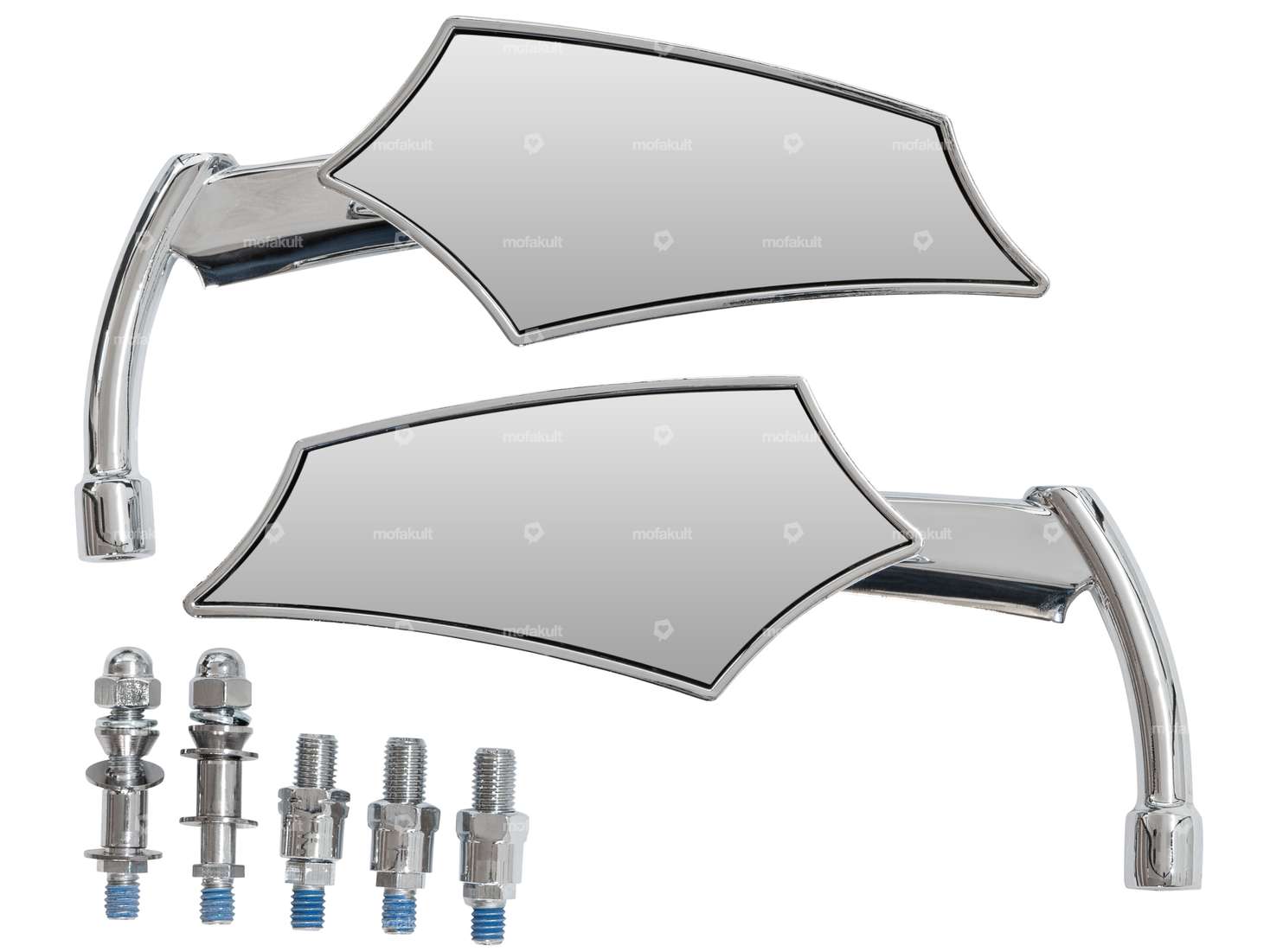 Mirror set "Future" left & right chrome Carousel Image 2