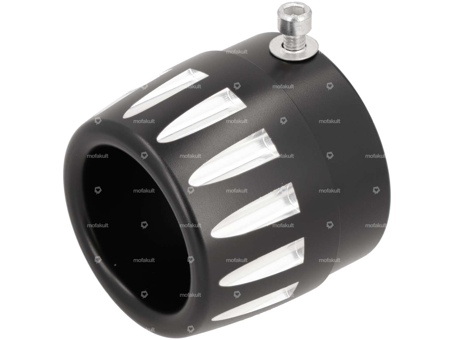 66HEROES end piece CNC exhaust black Carousel Image 1