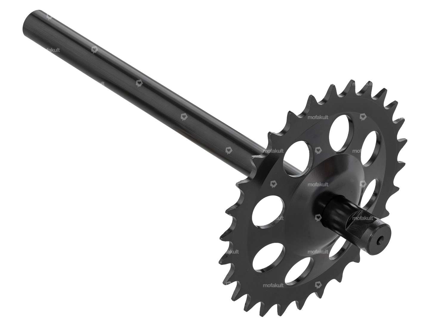 GPO pedal axle with rim black | Puch Supermaxi LG1, LG2 Carousel Image 1