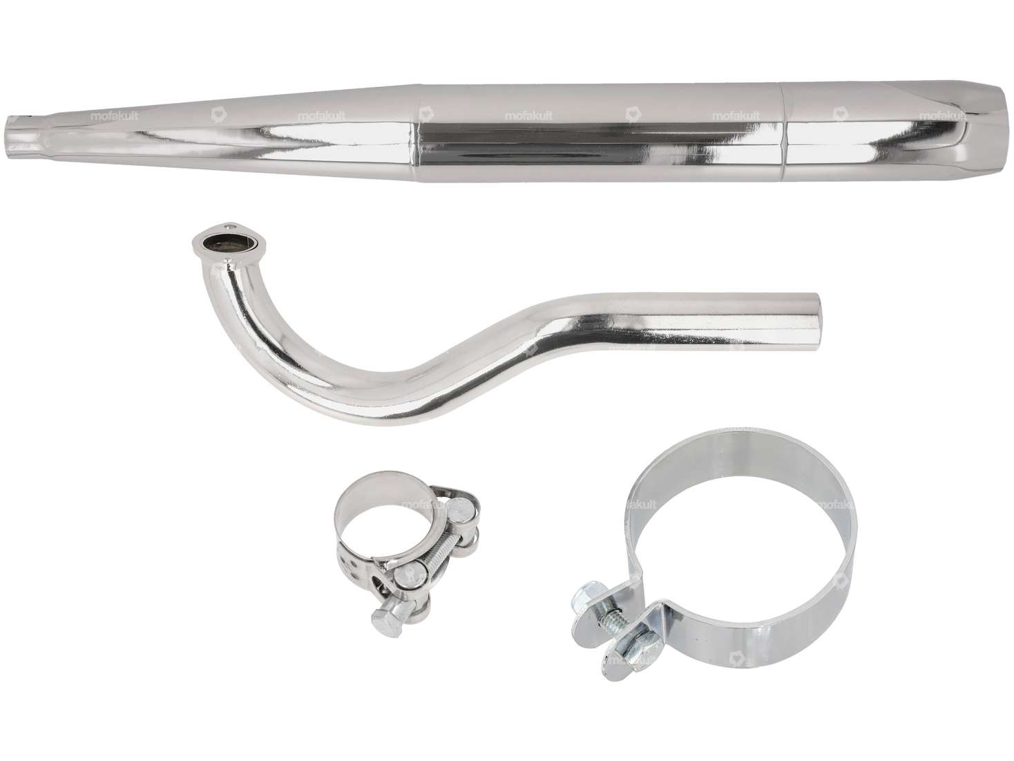 Exhaust set cigar Ø 28 / 70 mm chrome | Puch Maxi N Carousel Image 1