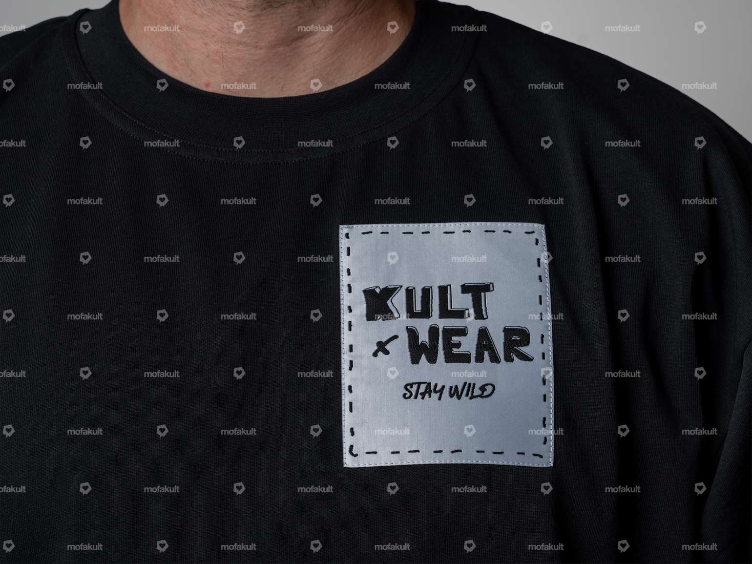 KULTWEAR "Tagger" Oversized T-Shirt, Black Carousel Image 3