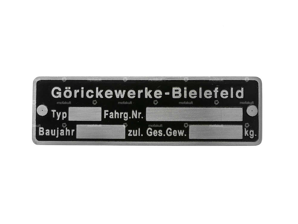 Type plate | Göricke Carousel Image 1