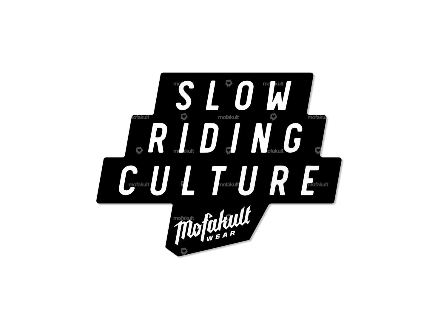 Sticker "Mofakultwear slow riding culture" black 60 x 45 mm Carousel Image 1