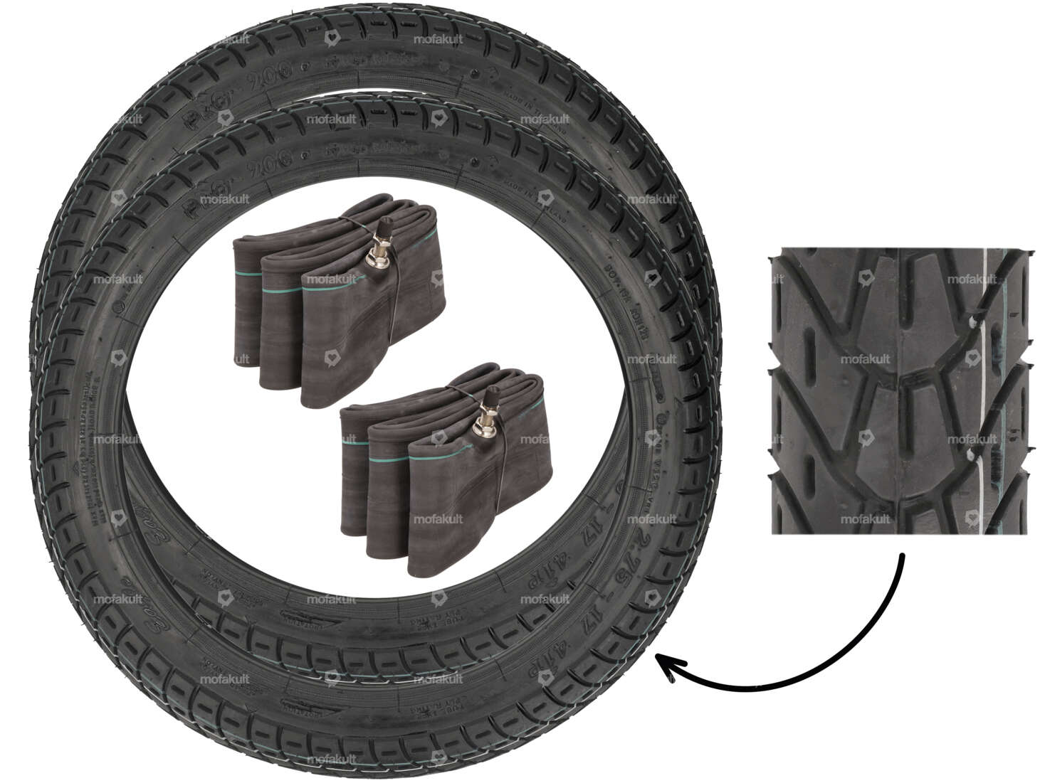 VeeRubber tire set 2.75 x 17" VRM126 (V126) Allround Carousel Image 1
