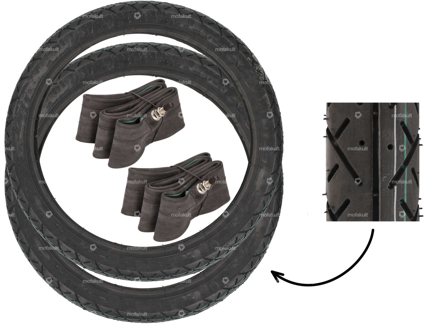 VeeRubber tire set 2.25 x 17" VRM099 (V099) Semi-Slick Carousel Image 1