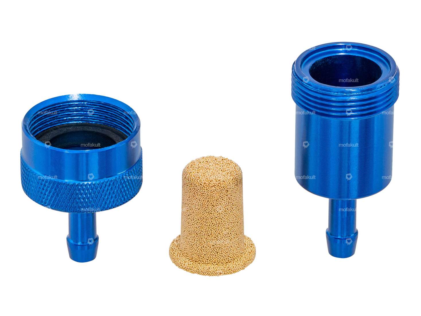 GPO fuel filter connection 6 mm aluminum blue (removable) Carousel Image 2