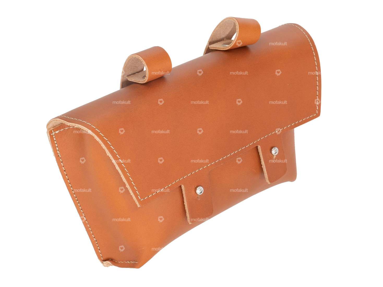 Saddle bag light brown genuine leather Carousel Image 1