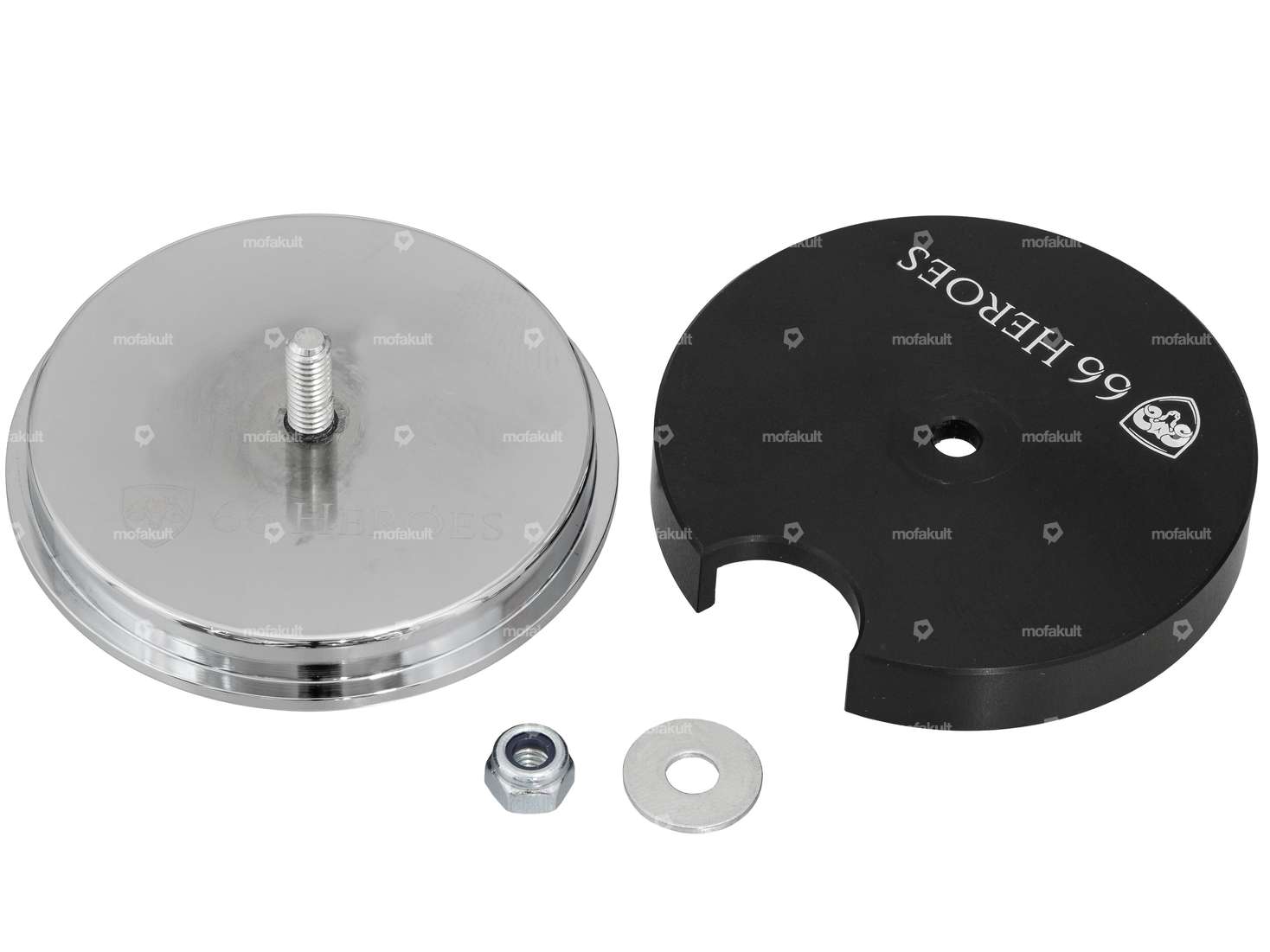 66HEROES speedometer bezel Ø 48 mm "Pony" chrome Carousel Image 2