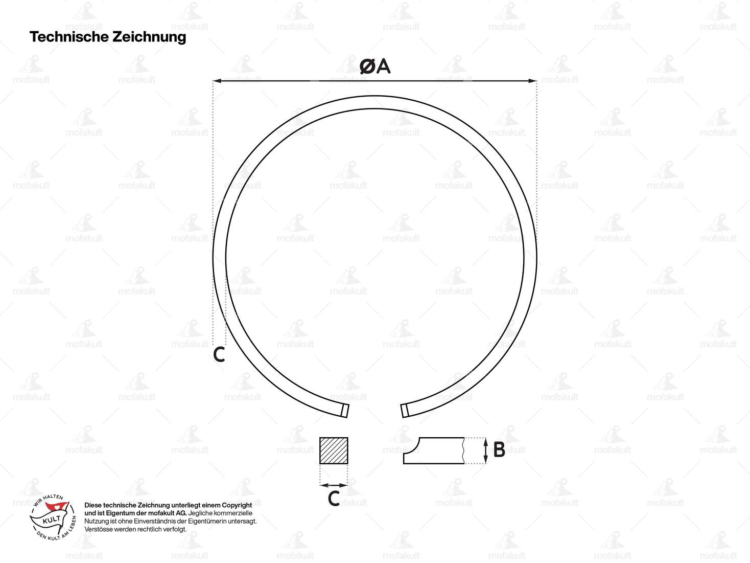 Meteor piston rings 42 mm (pair) | Puch X30 Velux, NG-2AH Carousel Image 4