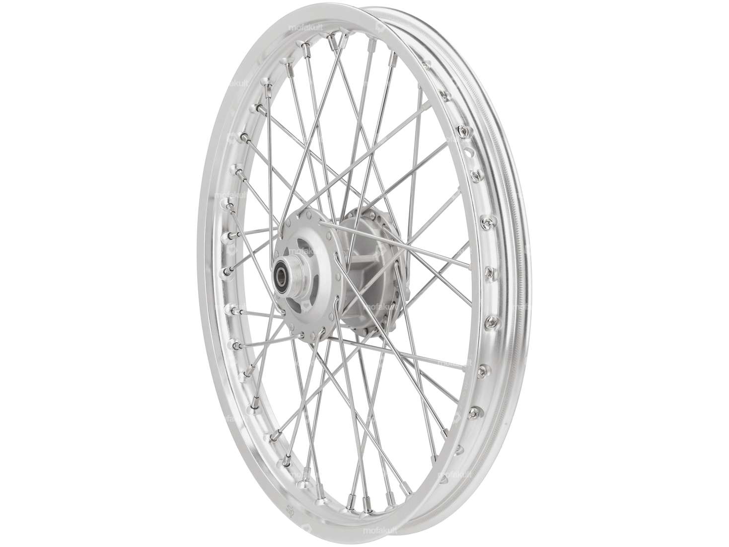 Spoked rim 17" rear aluminum CNC solid silver Carousel Image 1