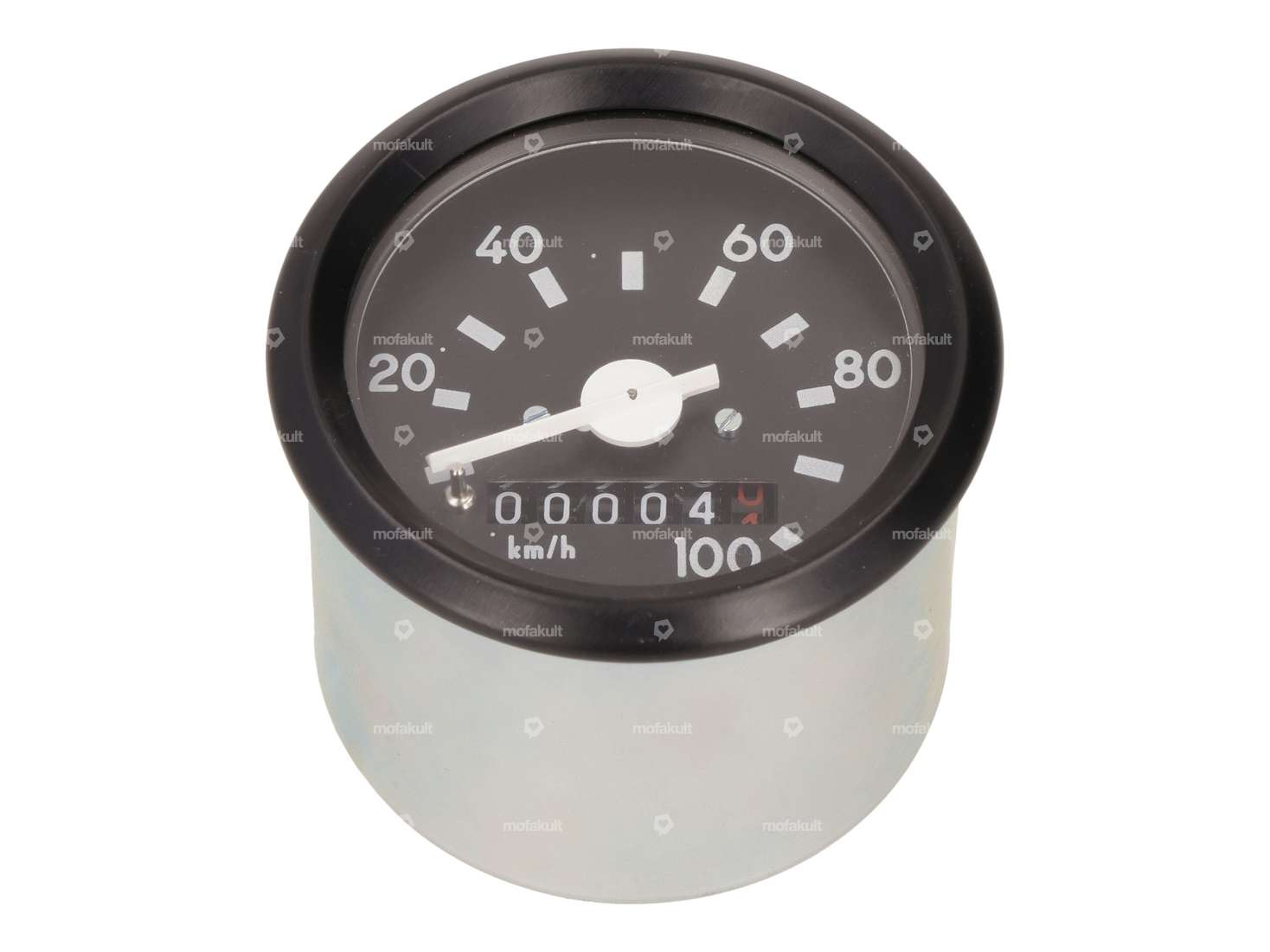 Speedometer 100 km/h Ø 60 mm (black dial) illuminated Carousel Image 1