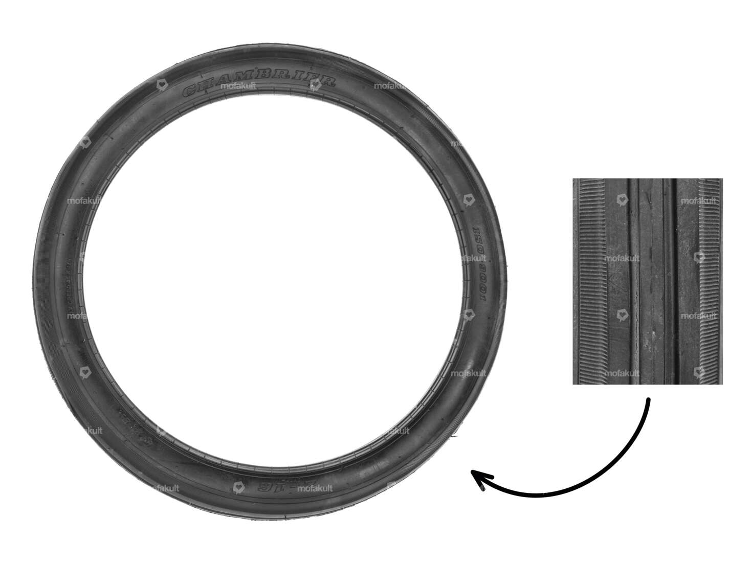 Fortune 2.00 x 16" tires CH06 4.P.R. friction rollers | Solex Carousel Image 1