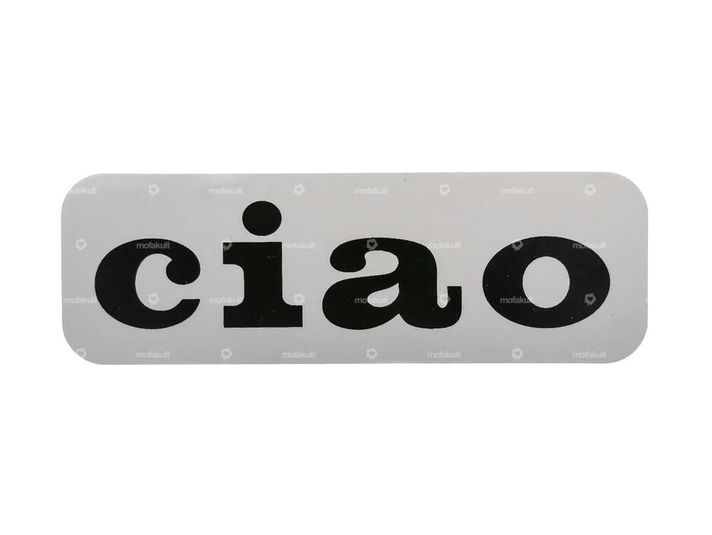 Sticker tank "ciao" gray 86 x 26 mm | Piaggio Ciao P, SC Carousel Image 1