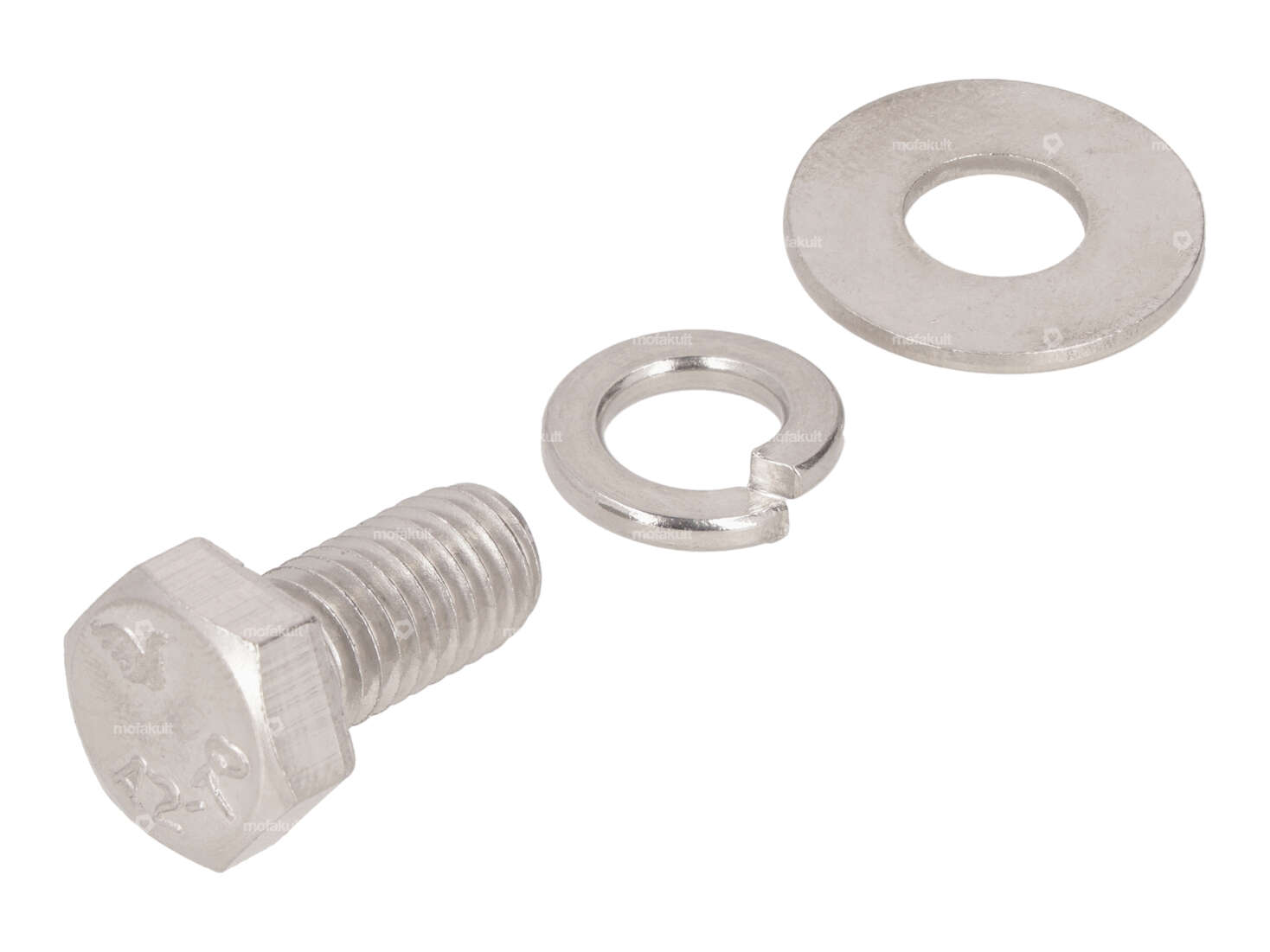 swiing® revival screw set exhaust fastening Inox | Piaggio Ciao, SI, Bravo, Boxer Carousel Image 1