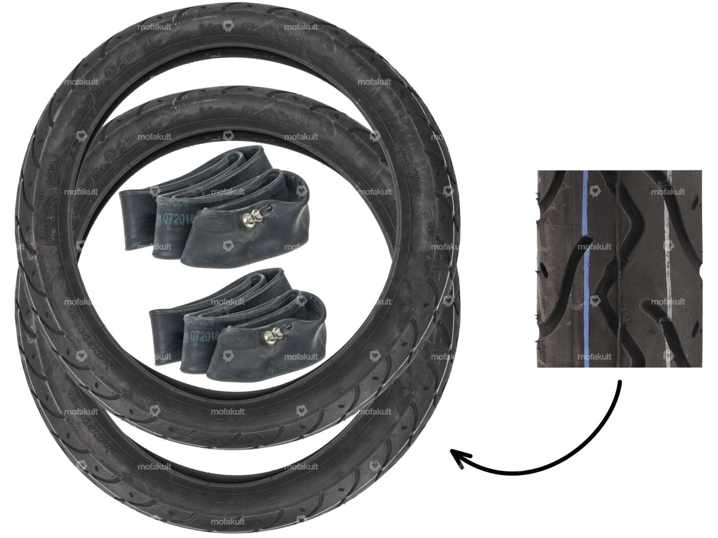 VeeRubber tire set 2.50 x 16" VRM099 (V099) Semi-Slick Carousel Image 1