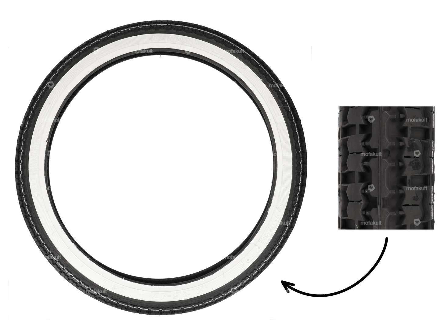 KENDA 2.25 x 17" tires K252 Allround whitewall Carousel Image 1