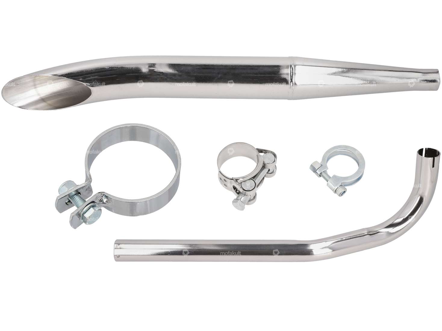 Exhaust set Sidepipe Ø 28 / 60 mm black / chrome | Sachs 503 Carousel Image 1