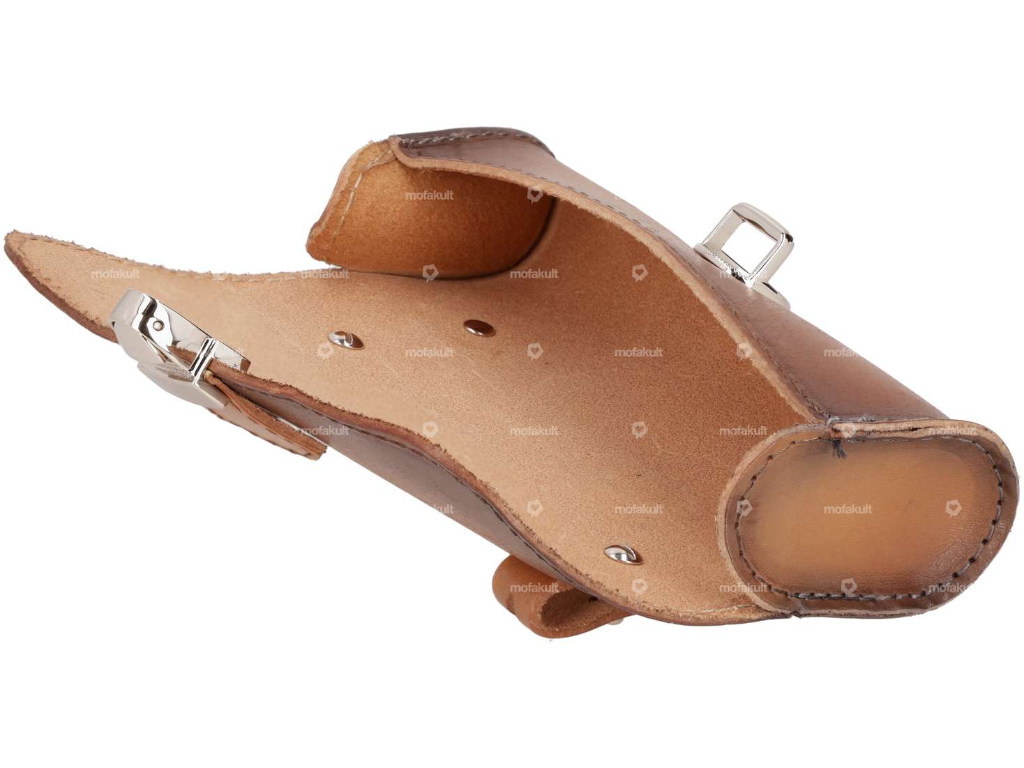 Saddle bag "Charleston" brown genuine leather Carousel Image 3