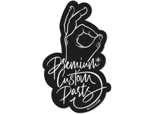 Sticker "66HEROES - Premium Custom Parts" 65 x 110 mm black Sticker "66HEROES - Premium Custom Parts" 65 x 110 mm black