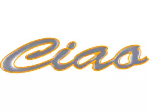Tank sticker "Ciao" 3D silicone 109 x 25 mm original | Piaggio Ciao Tank sticker "Ciao" 3D silicone 109 x 25 mm original | Piaggio Ciao