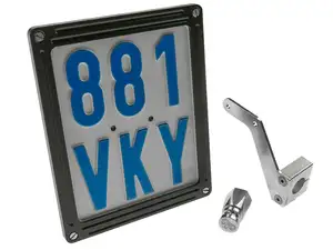 66HEROES license plate holder set incl. frame & mounting pin on the left side (DE version) 66HEROES license plate holder set incl. frame & mounting pin on the left side (DE version)