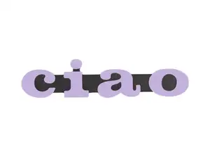 Emblem "ciao" plastic 3D purple / black Emblem "ciao" plastic 3D purple / black