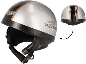 Pot helmet silver with stripes Pot helmet silver with stripes