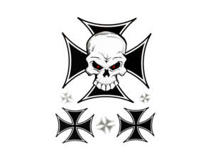 Iron Cross Skull adhesive bow Iron Cross Skull adhesive bow