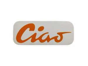 Tank sticker "Ciao" orange 70 x 28 mm | Piaggio Ciao P, C9 Tank sticker "Ciao" orange 70 x 28 mm | Piaggio Ciao P, C9