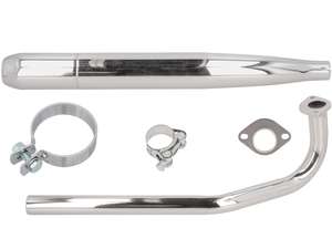 Exhaust set cigar Ø 28 / 60 mm chrome | Sachs 503 AB, AC Exhaust set cigar Ø 28 / 60 mm chrome | Sachs 503 AB, AC