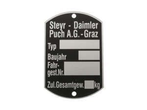Type plate | Puch X30 NG/N-2AH Type plate | Puch X30 NG/N-2AH